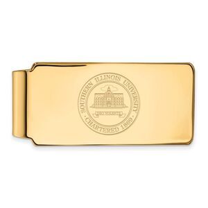 14k Gold Plated Silver Southern Illinois U Crest Money Clip
